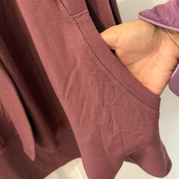 Athleta Pranayama Wrap Long Line Cardigan Medium Tawny Rose Mauve Lounge Cozy - Picture 10 of 13